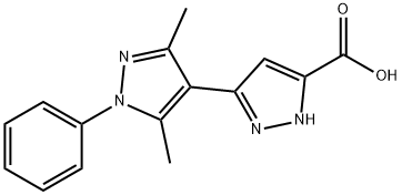 3,5-dimethyl-1-phenyl-1H,1H-3,4-bipyrazole-5-carboxylic acid Structure