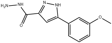 5-(3-甲氧基苯基)-1H-吡唑-3-碳酰肼, 890007-17-7, 结构式