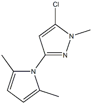 1H-Pyrazole, 5-chloro-3-(2,5-dimethyl-1H-pyrrol-1-yl)-1-methyl- Structure