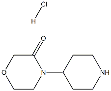 4-(ピペリジン-4-イル)モルフォリン-3-オン塩酸塩 化学構造式