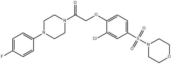 2-[2-chloro-4-(morpholin-4-ylsulfonyl)phenoxy]-1-[4-(4-fluorophenyl)piperazin-1-yl]ethanone 结构式