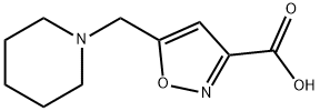5-(piperidin-1-ylmethyl)-1,2-oxazole-3-carboxylic acid Struktur