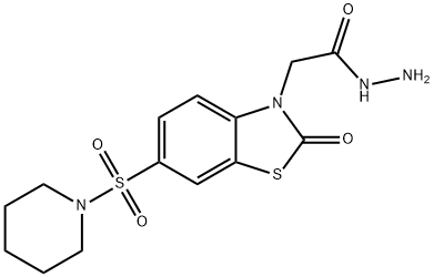[2-Oxo-6-(piperidine-1-sulfonyl)-benzothiazol-3-yl]-acetic acid hydrazide Struktur