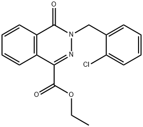 3-(2-Chloro-benzyl)-4-oxo-3,4-dihydro-phthalazine-1-carboxylic acid ethyl ester 化学構造式