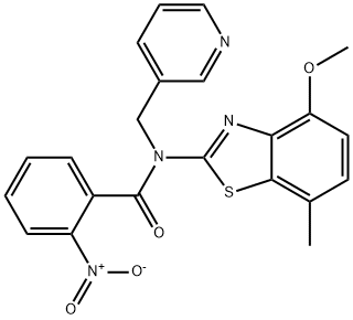 N-(4-methoxy-7-methyl-1,3-benzothiazol-2-yl)-2-nitro-N-(pyridin-3-ylmethyl)benzamide Structure