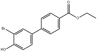 ethyl 3-bromo-4-hydroxy-[1,1-biphenyl]-4-carboxylate Struktur