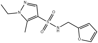 1-ethyl-N-(furan-2-ylmethyl)-5-methylpyrazole-4-sulfonamide 结构式