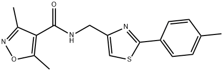 3,5-dimethyl-N-[[2-(4-methylphenyl)-1,3-thiazol-4-yl]methyl]-1,2-oxazole-4-carboxamide Structure