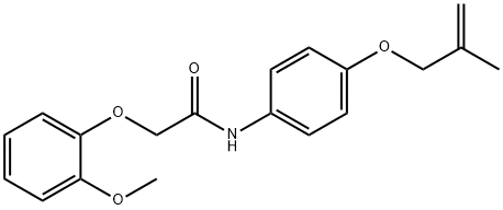 2-(2-methoxyphenoxy)-N-{4-[(2-methyl-2-propen-1-yl)oxy]phenyl}acetamide Struktur