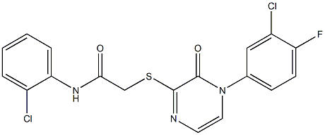 2-[4-(3-chloro-4-fluorophenyl)-3-oxopyrazin-2-yl]sulfanyl-N-(2-chlorophenyl)acetamide Struktur
