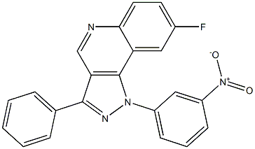 8-fluoro-1-(3-nitrophenyl)-3-phenylpyrazolo[4,3-c]quinoline Structure