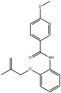 4-methoxy-N-{2-[(2-methyl-2-propen-1-yl)oxy]phenyl}benzamide Struktur