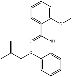 2-methoxy-N-{2-[(2-methyl-2-propen-1-yl)oxy]phenyl}benzamide Struktur