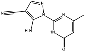 5-amino-1-(4-hydroxy-6-methylpyrimidin-2-yl)-1H-pyrazole-4-carbonitrile 化学構造式
