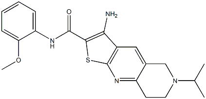 904433-12-1 3-amino-N-(2-methoxyphenyl)-6-propan-2-yl-7,8-dihydro-5H-thieno[2,3-b][1,6]naphthyridine-2-carboxamide