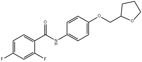 2,4-difluoro-N-[4-(oxolan-2-ylmethoxy)phenyl]benzamide Struktur