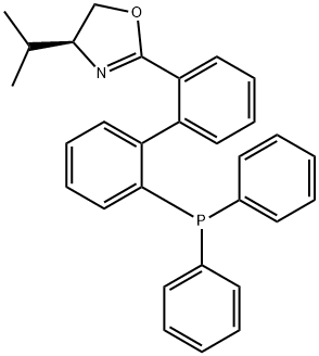 (S)-2-(2'-(diphenylphosphanyl)-[1,1'-biphenyl]-2-yl)-4-isopropyl-4,5-dihydrooxazole Struktur