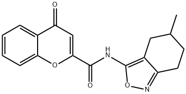 N-(5-methyl-4,5,6,7-tetrahydro-2,1-benzoxazol-3-yl)-4-oxochromene-2-carboxamide Struktur