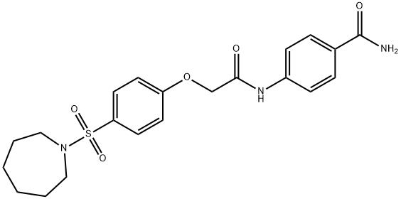 4-({[4-(azepan-1-ylsulfonyl)phenoxy]acetyl}amino)benzamide Struktur