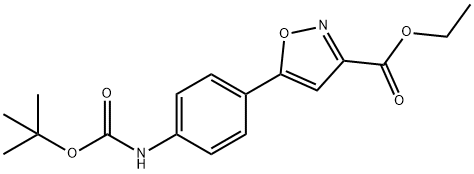 ethyl 5-(4-((tert-butoxycarbonyl)amino)phenyl)isoxazole-3-carboxylate,908581-03-3,结构式