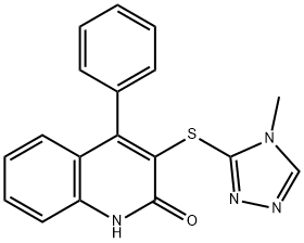 3-[(4-methyl-4H-1,2,4-triazol-3-yl)sulfanyl]-4-phenylquinolin-2(1H)-one Struktur