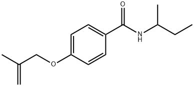 N-(sec-butyl)-4-[(2-methyl-2-propen-1-yl)oxy]benzamide 化学構造式