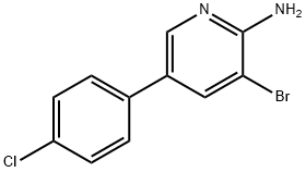 3-BROMO-5-(4-CHLOROPHENYL)PYRIDIN-2-AMINE 化学構造式