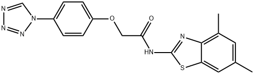 N-(4,6-dimethyl-1,3-benzothiazol-2-yl)-2-[4-(tetrazol-1-yl)phenoxy]acetamide 结构式