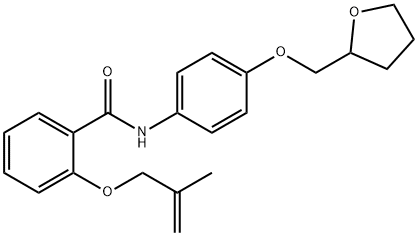 2-[(2-methyl-2-propen-1-yl)oxy]-N-[4-(tetrahydro-2-furanylmethoxy)phenyl]benzamide Struktur