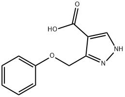 5-(phenoxymethyl)-1H-pyrazole-4-carboxylic acid, 91478-47-6, 结构式