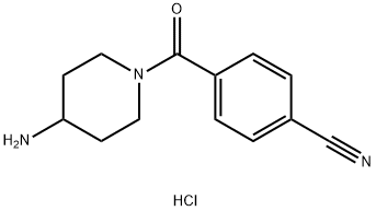4-(4-Aminopiperidine-1-carbonyl)benzonitrile hydrochloride Structure