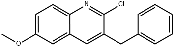 Quinoline, 2-chloro-6-methoxy-3-(phenylmethyl)- 化学構造式