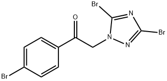 1-(4-bromophenyl)-2-(3,5-dibromo-1H-1,2,4-triazol-1-yl)ethan-1-one 化学構造式
