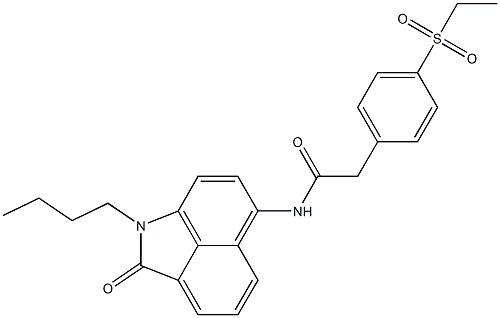 N-(1-butyl-2-oxobenzo[cd]indol-6-yl)-2-(4-ethylsulfonylphenyl)acetamide,919758-49-9,结构式
