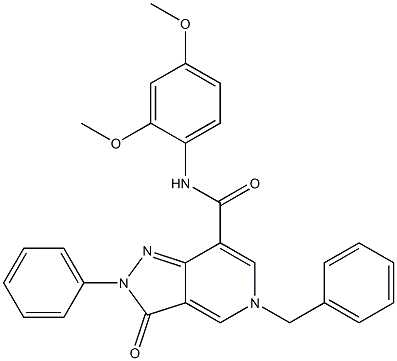 5-benzyl-N-(2,4-dimethoxyphenyl)-3-oxo-2-phenylpyrazolo[4,3-c]pyridine-7-carboxamide 结构式