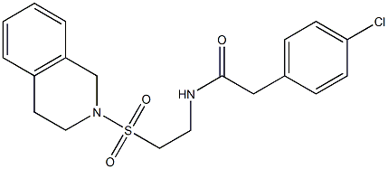 2-(4-chlorophenyl)-N-[2-(3,4-dihydro-1H-isoquinolin-2-ylsulfonyl)ethyl]acetamide 结构式