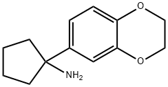 1-(2,3-Dihydro-benzo[1,4]dioxin-6-yl)-cyclopentylamine 化学構造式