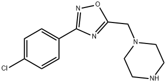 3-(4-chlorophenyl)-5-(piperazin-1-ylmethyl)-1,2,4-oxadiazole 化学構造式