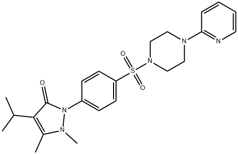 1,5-dimethyl-4-propan-2-yl-2-[4-(4-pyridin-2-ylpiperazin-1-yl)sulfonylphenyl]pyrazol-3-one Structure