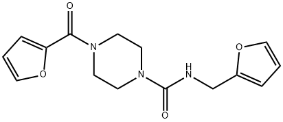 4-(furan-2-carbonyl)-N-(furan-2-ylmethyl)piperazine-1-carboxamide 结构式