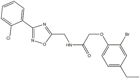 2-(2-bromo-4-ethylphenoxy)-N-[[3-(2-chlorophenyl)-1,2,4-oxadiazol-5-yl]methyl]acetamide,929375-31-5,结构式