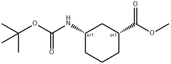 顺-甲基-3-((叔丁氧羰基)氨基)环己烷-1-甲酸, 930596-35-3, 结构式