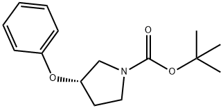 (S)-TERT-BUTYL 3-PHENOXYPYRROLIDINE-1-CARBOXYLATE 化学構造式