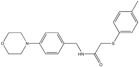 2-(4-methylphenyl)sulfanyl-N-[(4-morpholin-4-ylphenyl)methyl]acetamide Structure