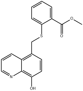 2-(8-Hydroxy-quinolin-5-ylmethylsulfanyl)-benzoic acid methyl ester Struktur