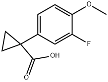 1-(3-fluoro-4-methoxyphenyl)cyclopropane-1-carboxylic acid Struktur