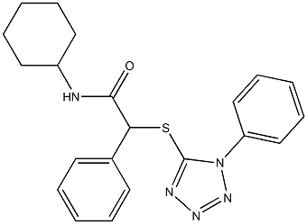 N-cyclohexyl-2-phenyl-2-[(1-phenyl-1H-tetrazol-5-yl)sulfanyl]acetamide 结构式