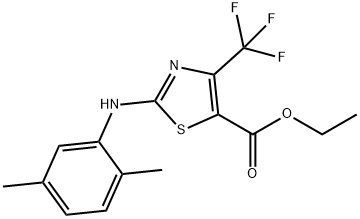 ethyl 2-[(2,5-dimethylphenyl)amino]-4-(trifluoromethyl)-1,3-thiazole-5-carboxylate 化学構造式