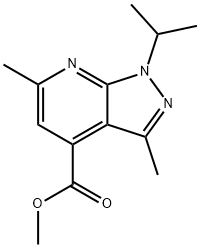 1-异丙基-3,6-二甲基-1H-吡唑并[3,4-B]吡啶-4-羧酸甲酯,938001-03-7,结构式