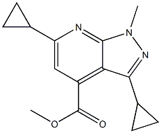 methyl 3,6-dicyclopropyl-1-methyl-1H-pyrazolo[3,4-b]pyridine-4-carboxylate Structure